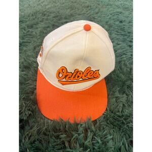 90s Baltimore Orioles White | Orange Snapback OSFA Hat MLB
